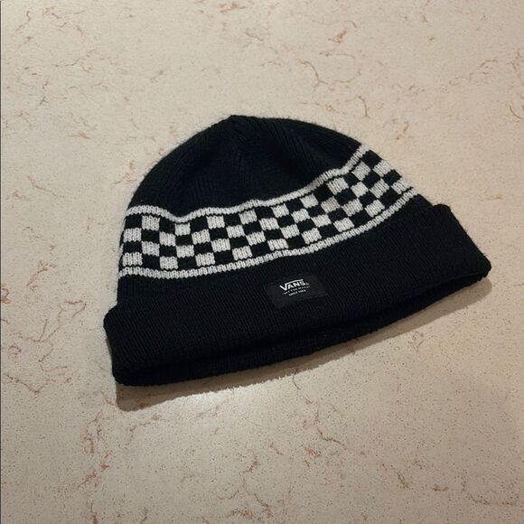 Vans Black and White Checkered Knit Hat - Picture 1 of 4